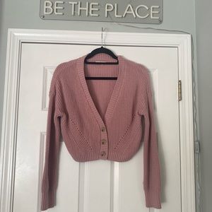 Cropped dusty pink Aero sweater